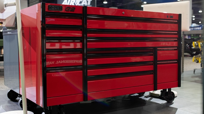 Red Harbor Freight Icon G2 toolbox on display at SEMA
