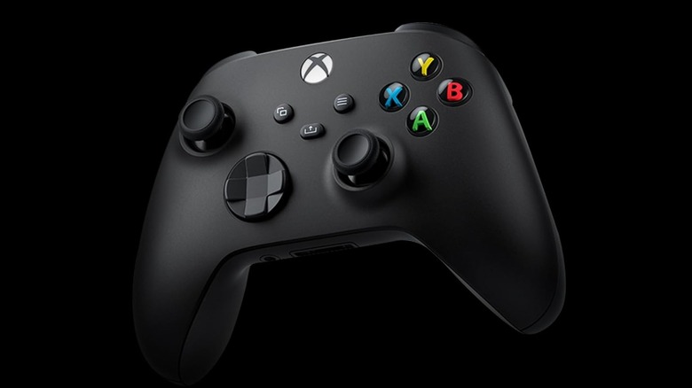 An Xbox wireless controller on a black background