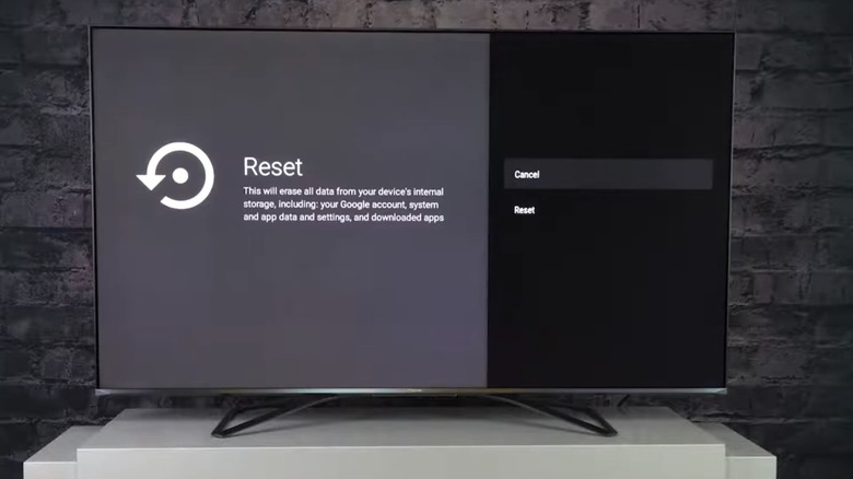 Hisense TV factory reset screen