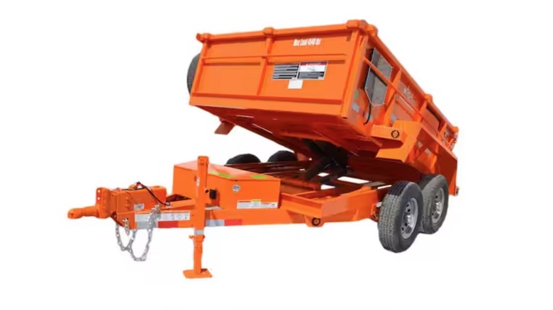 Picture displaying Home Depot dump trailer