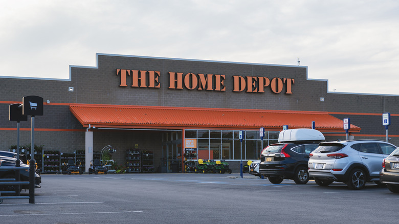 Home Depot store exterior and parking lot