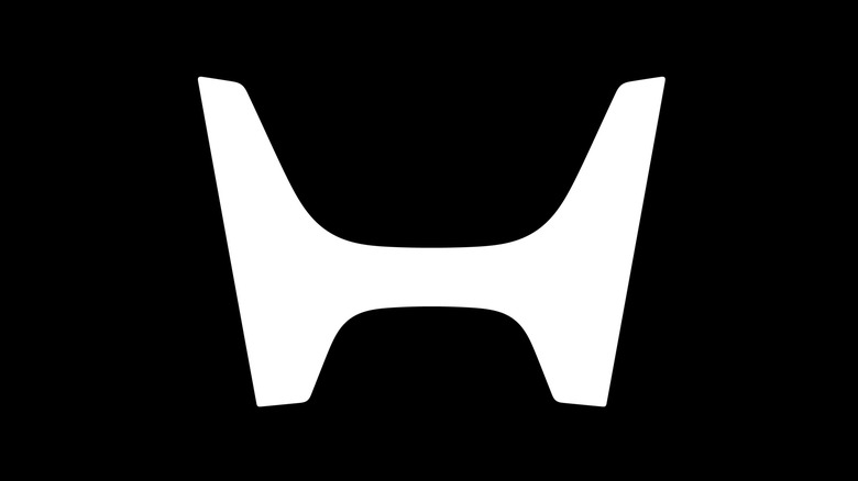 Honda's new logo in white on a black background