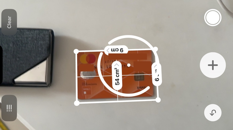 ATM card measured in iPhone Measure app