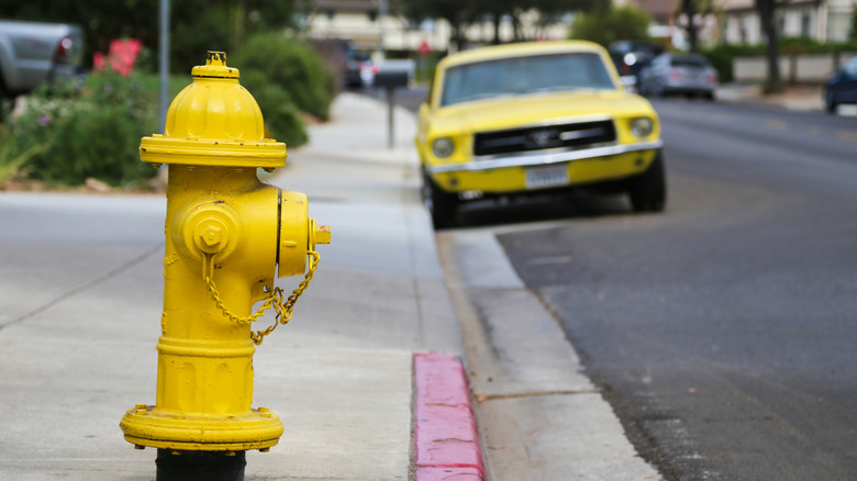 Car parked at a safe distance from a fire hydrant