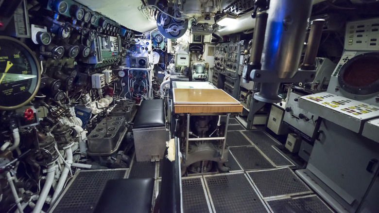 View inside navy submarine