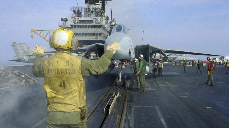 F-14 on catapult launch system