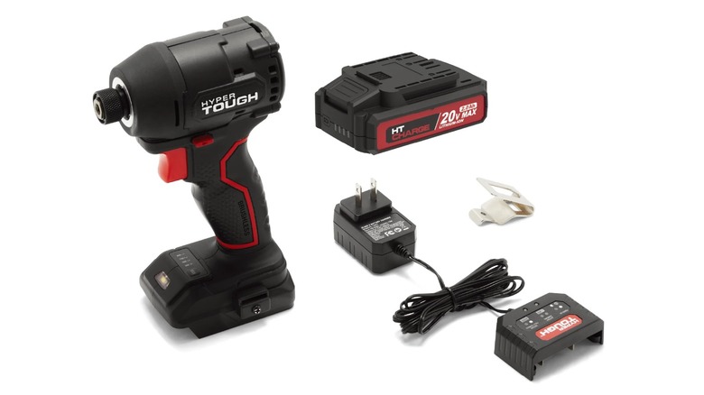Hyper Tough cordless impact driver kit on a white background