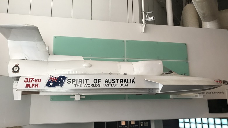 Spirit of Australia speedboat on display at Australian Maritime Museum