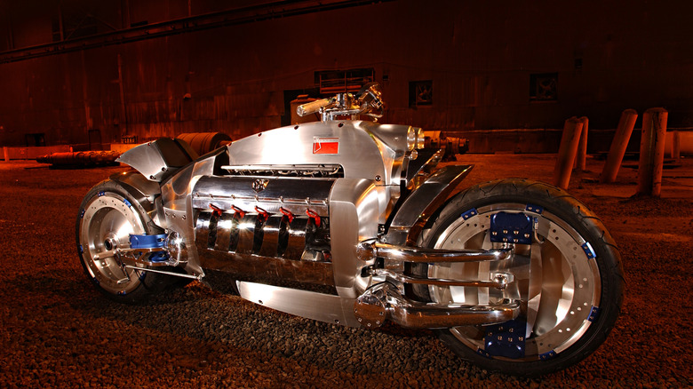 Dodge Tomahawk concept motorcycle parked