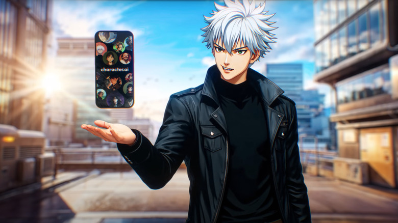 An anime-style Character.AI bot showcases the company's new feed in a recent ad.
