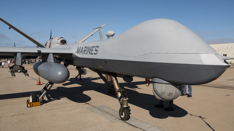 MQ-9 Reaper on display at an air base