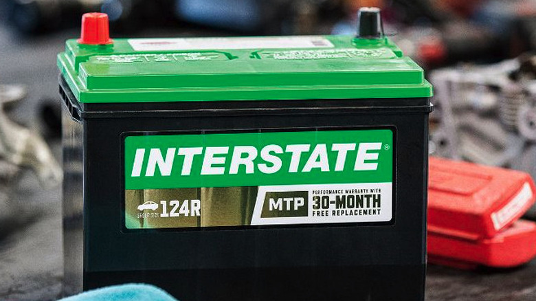 Interstate battery with green top