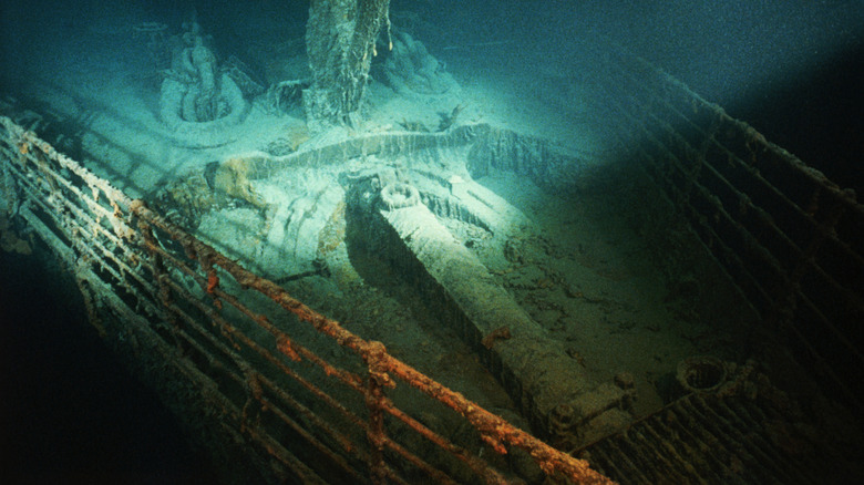 View of the Titanic ship wreckage.