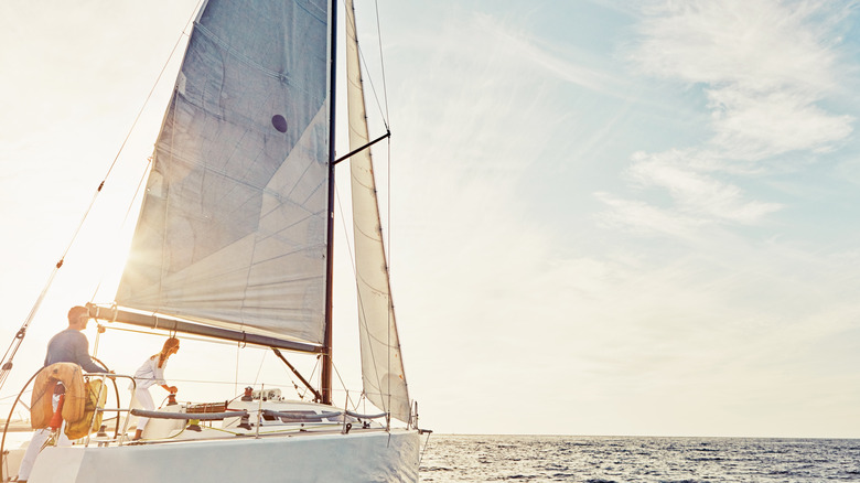sailing yacht in calm ocean