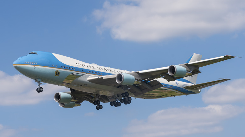 Air Force One in flight on a clear day
