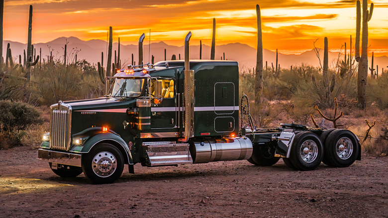 Side shot of a Kenworth W900 Legacy Edition