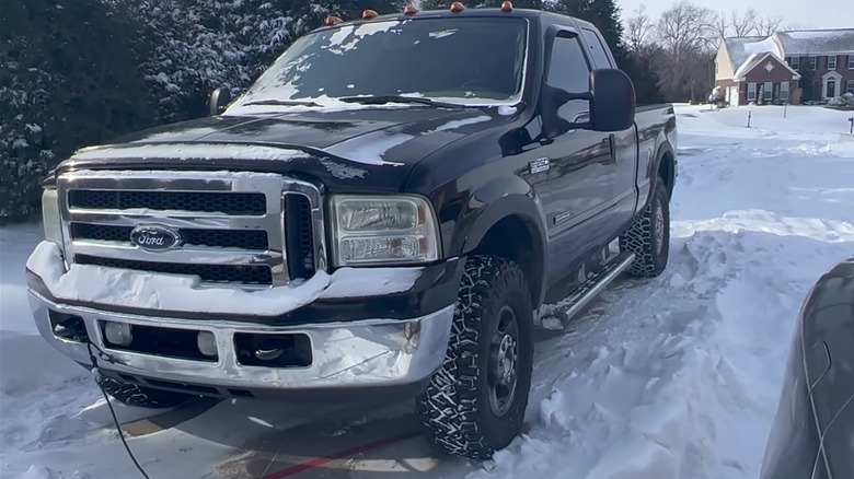2005 6.0-Liter Ford Power Stroke F-250 parked in snow