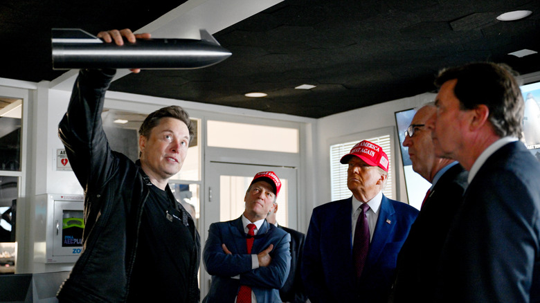 Elon Musk gives a tour of SpaceX to U.S. President-elect Donald Trump
