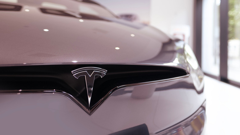 The front end of a Tesla