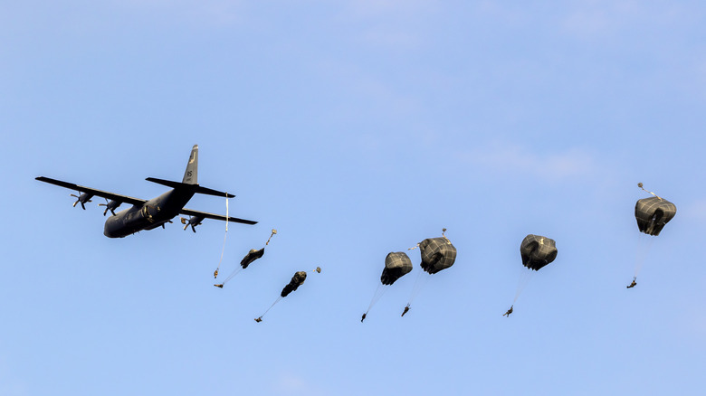 parachuting soliders