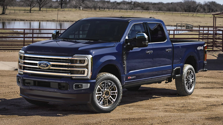 Ford Super Duty parked on a ranch
