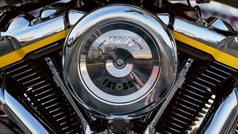 Close-up of Harley Davidson Milwaukee-Eight 117 engine