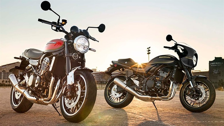 2024 Z900RS AND RS Cafe on tarmac at sunset