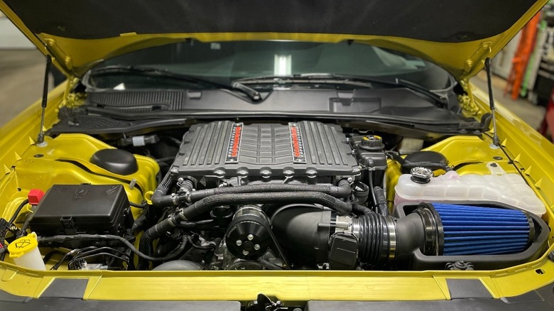 6.4L HEMI supercharger installed in engine