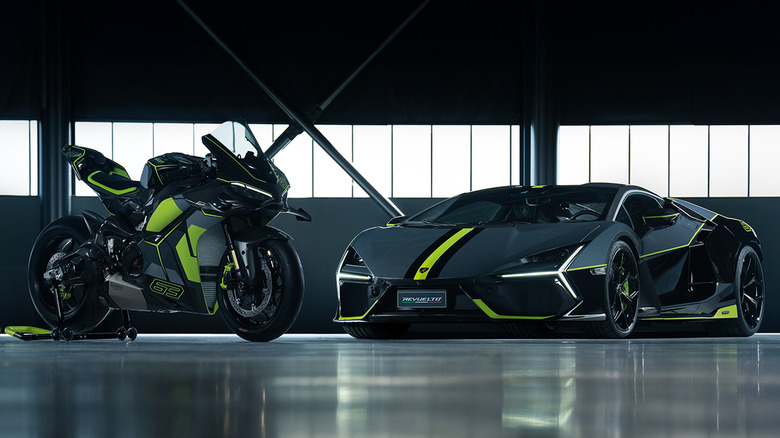 Ducati V4 Lamborghini and a Lamborghini Revuelto