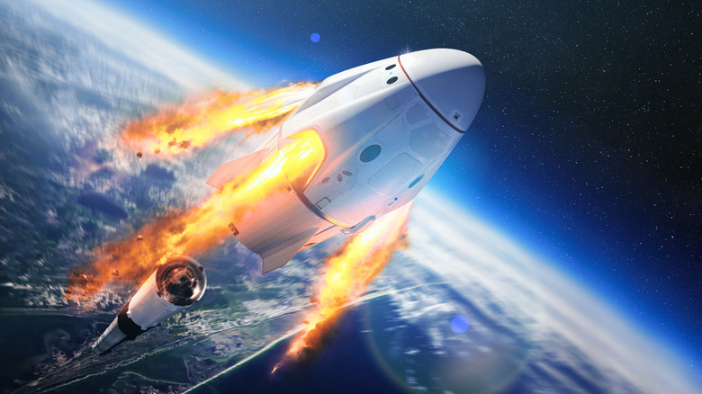 SpaceX crew dragon rendering