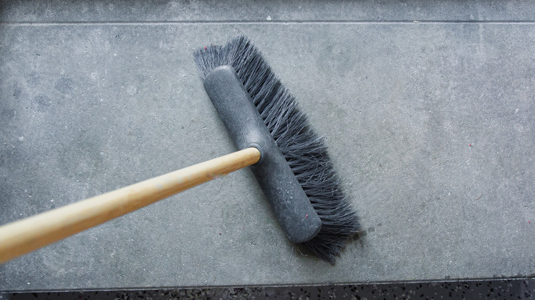 Brush on concrete floor