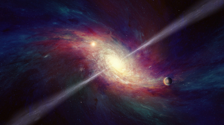 quasar with energy jets