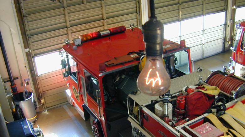 The centennial bulb above fire station