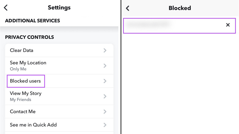 Screenshot unblock user screenshot