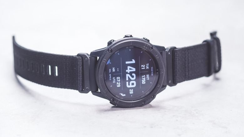 Garmin watch on table