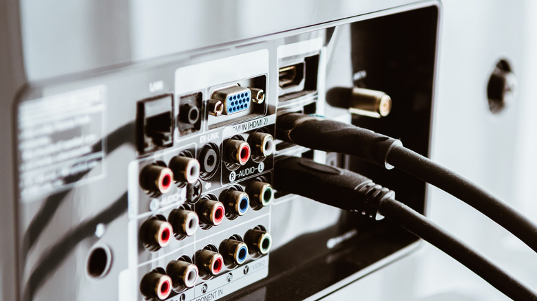 HDMI cable in back of TV