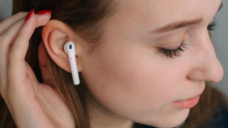 Woman with AirPods