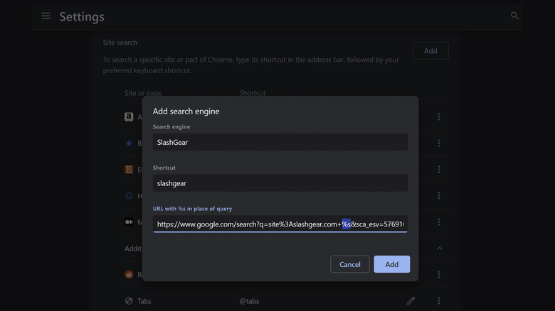 Google Chrome custom MMtech Online search