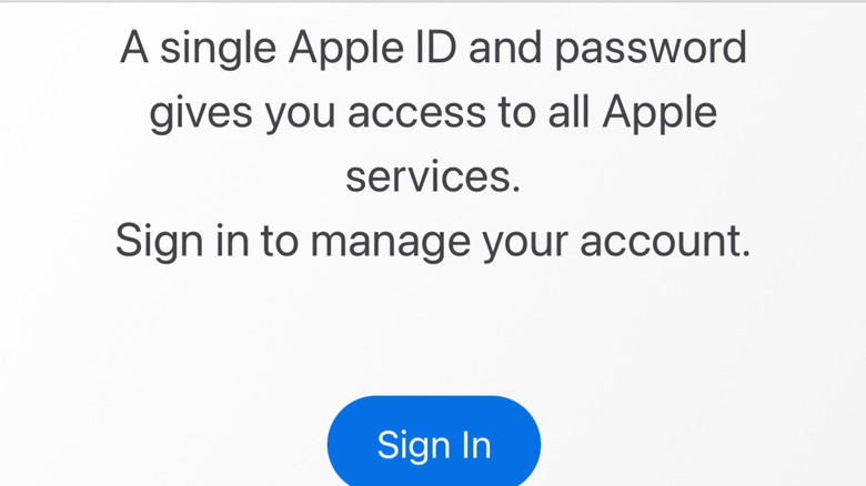 Apple ID homescreen