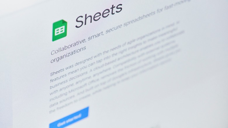 Photo of a computer screen displaying Google Sheets
