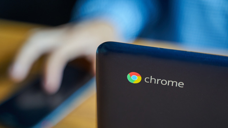 Google Chrome logo on a laptop