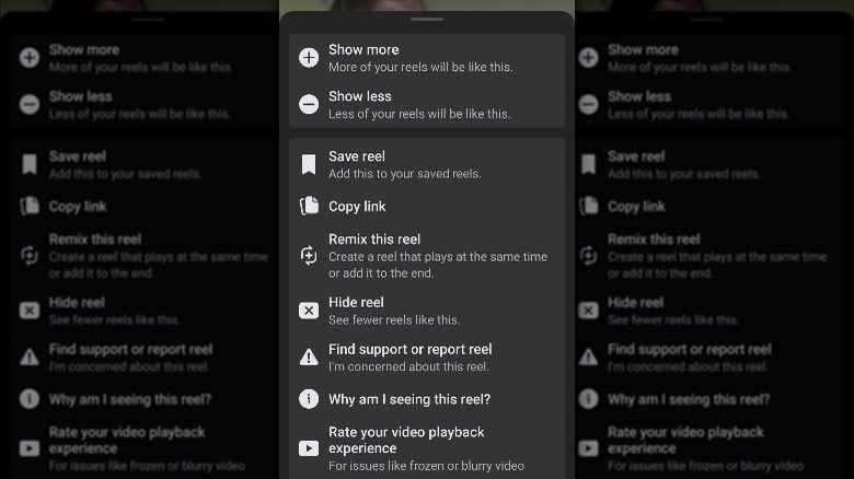 hiding a reel in the Facebook app