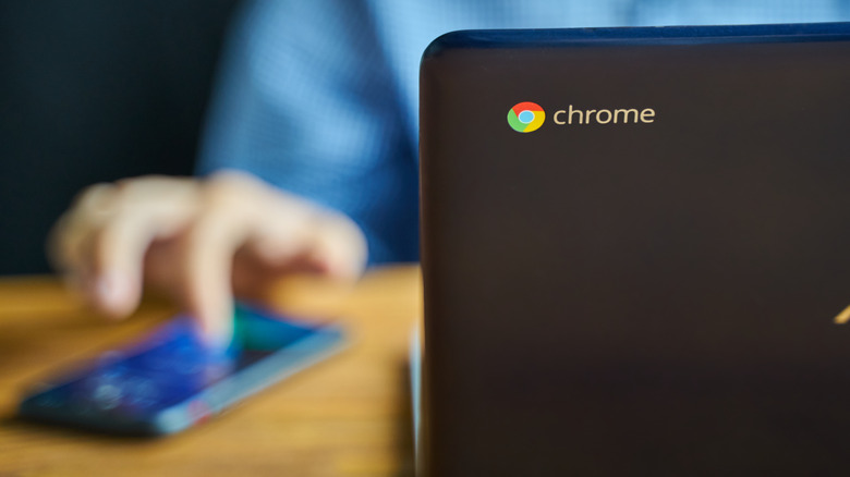 google chromebook on table