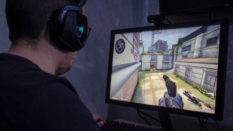 person playing counter strike