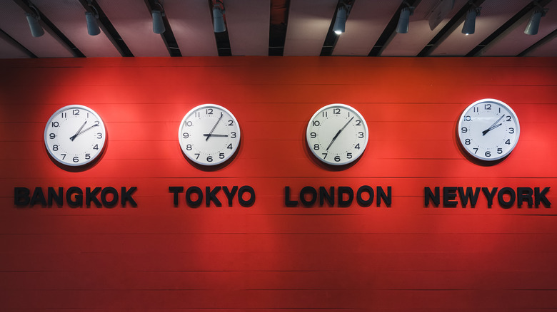 Time zone clocks global