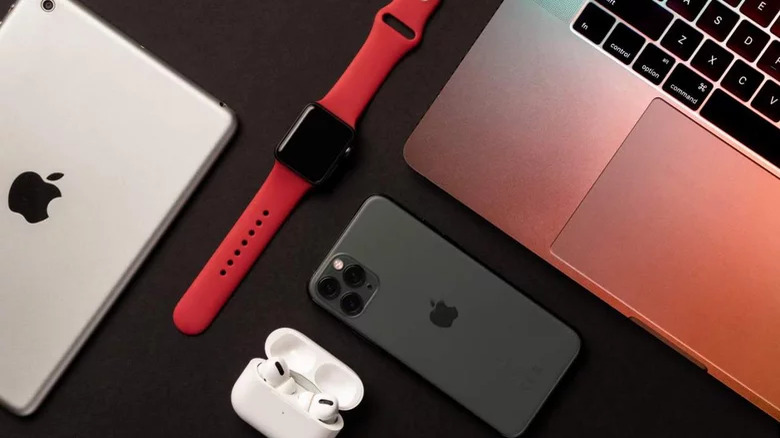 Apple devices on desk