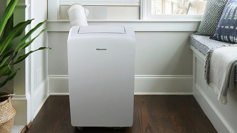Hisense portable air conditioner next to window