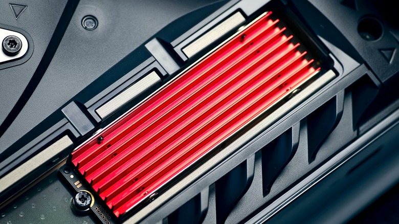 PS5 expansion slot with SSD installed