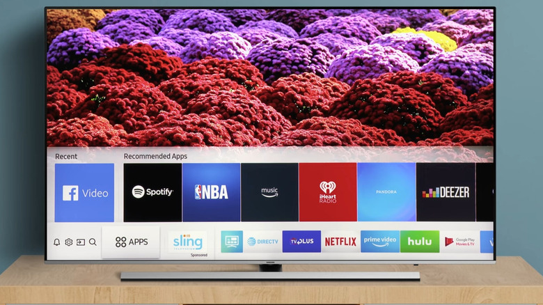 TV with apps dispayed