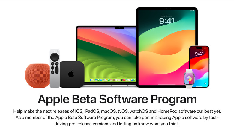 apple beta software program homepage